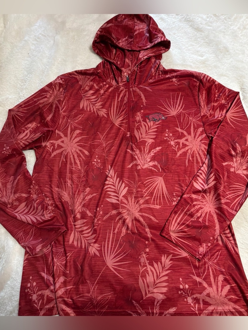 Colosseum Arkansas Razorbacks Hooded Long Sleeve 1/4 Zip Men’s XXL